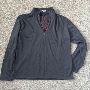 EUC Mens Spyder Slate Gray Solid 1/4 Zip Pullover Outdoors HikingLogo Sweater XL